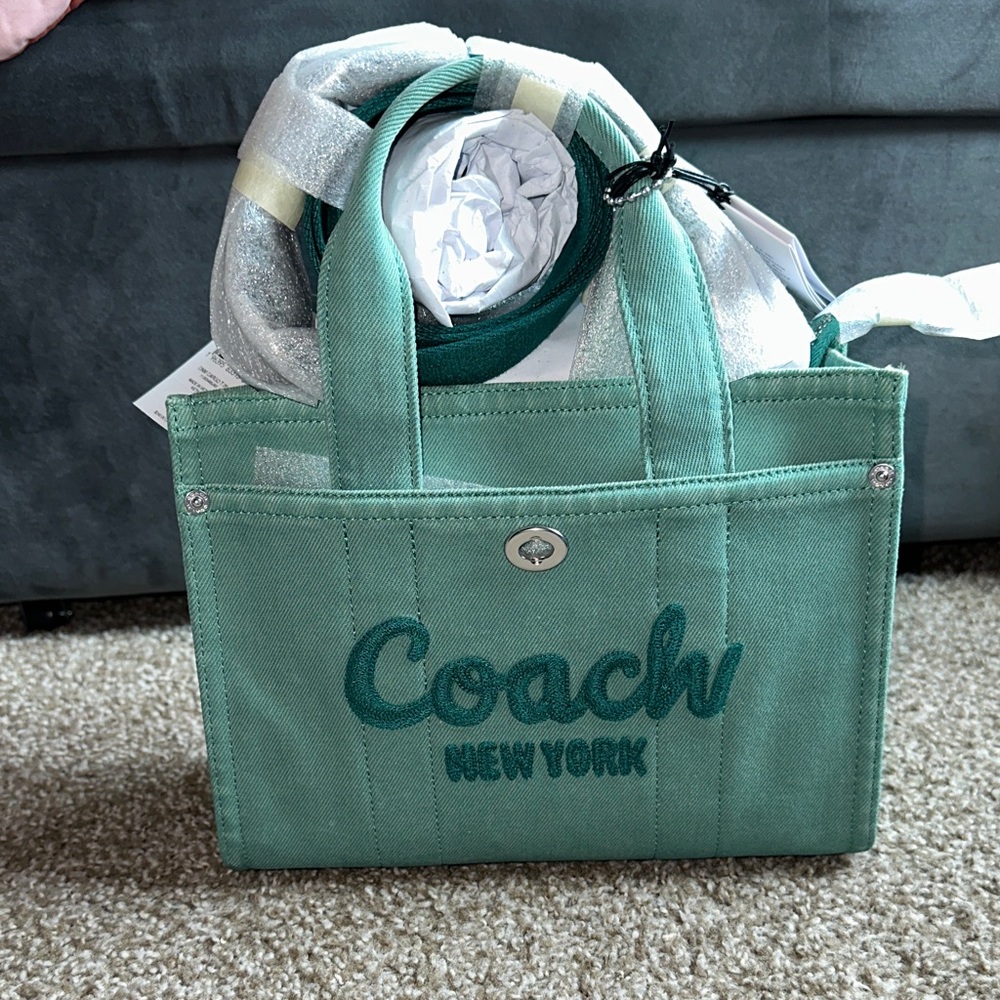 COACH denim tote bag